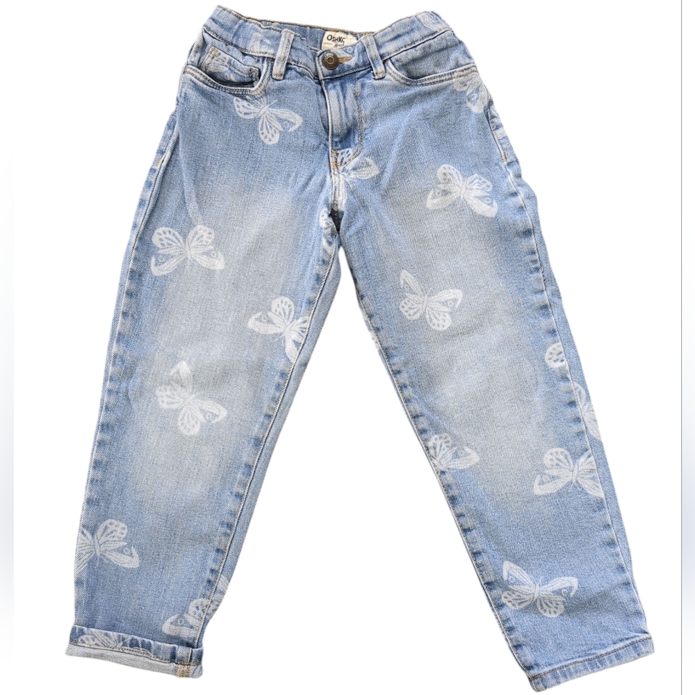Girls' Butterfly Print Jeans (Size 7)